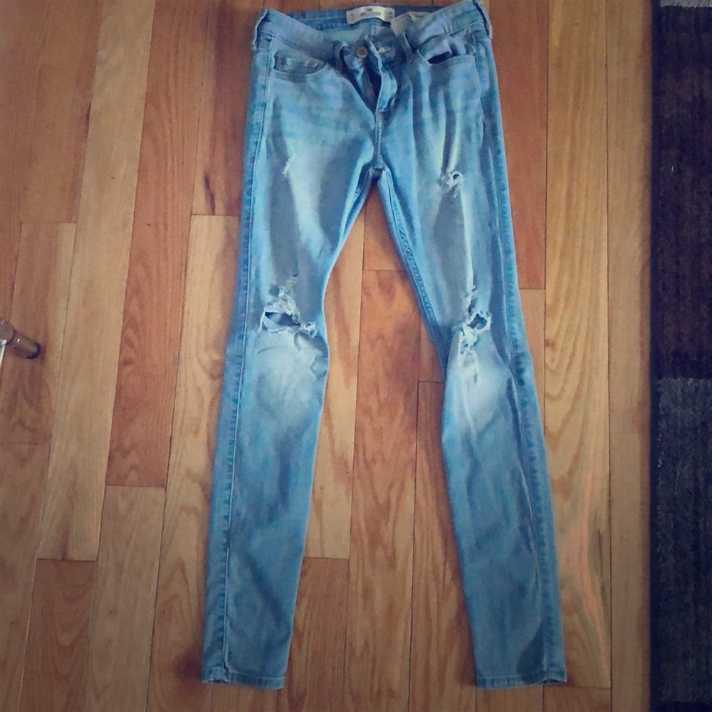 Hollister Low Rose Super Skinny Ripped Jeans